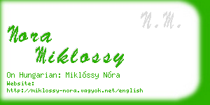 nora miklossy business card